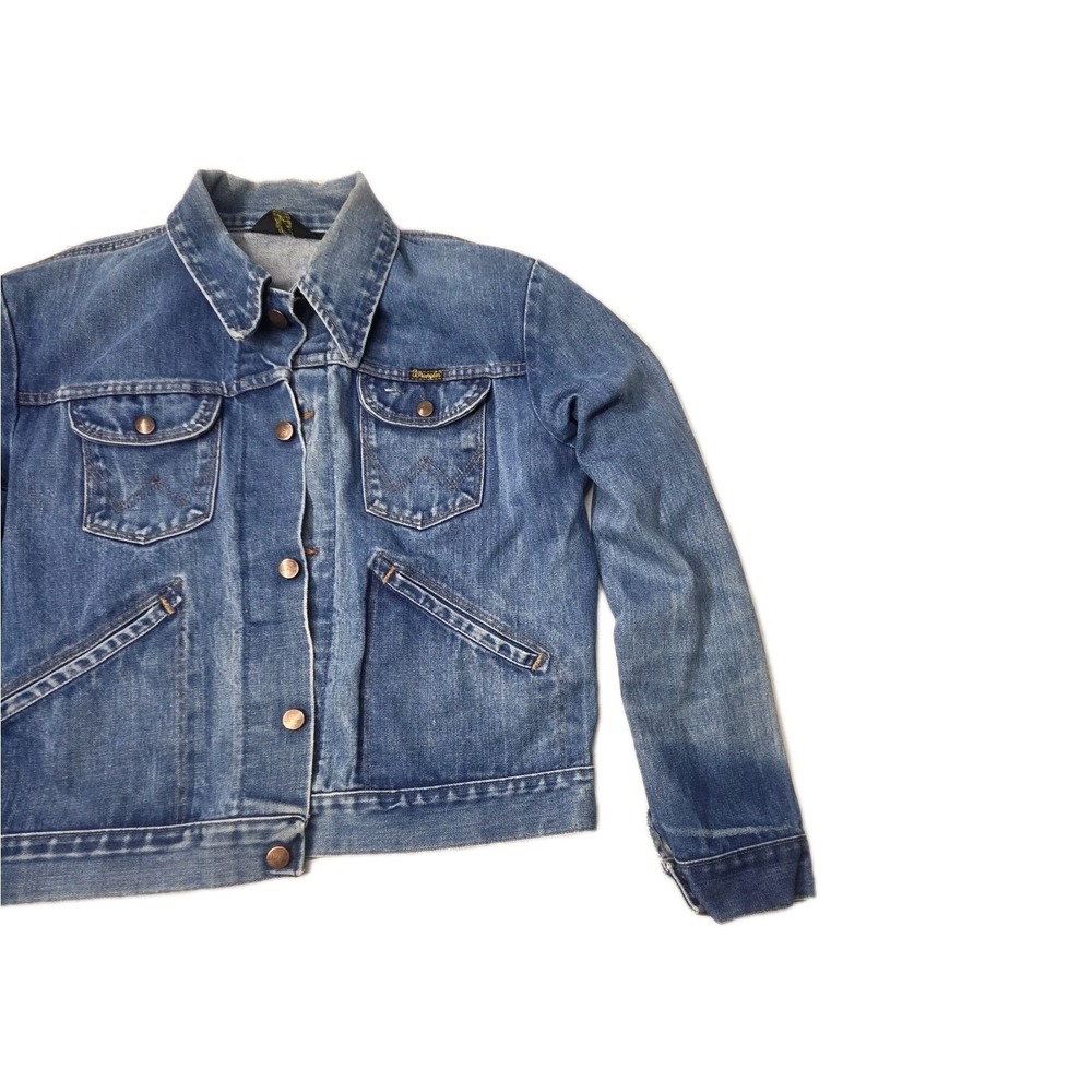 Vintage Wrangler Blue Jean Denim Womens Jacket Beautiful Fade/Wash - Picture 9 of 16